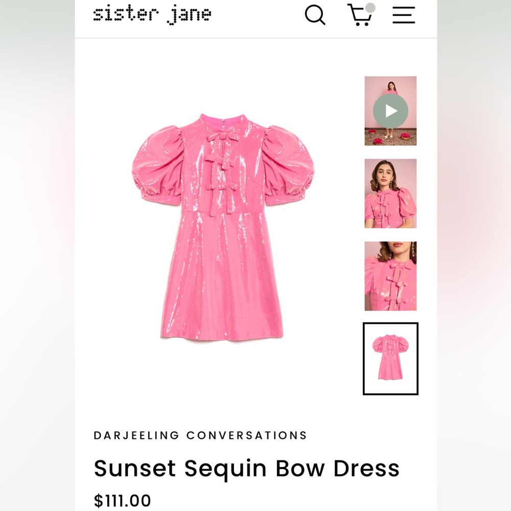 SOLD OUT NWT Sister Jane Sunset Sequin Bow Dress